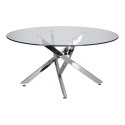 Stolik kawowy Amber 90cm transparentny/ chrom Stolik kawowy Amber 90cm transparentny/ chrom