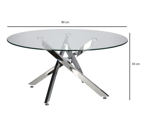 Stolik kawowy Amber 90cm transparentny/ chrom Stolik kawowy Amber 90cm transparentny/ chrom