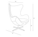 Fotel Jajo aluminium brąz PU Fotel Jajo aluminium brąz PU