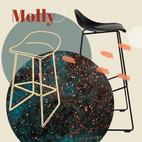 Krzesło barowe Molly czarne High Krzesło barowe Molly czarne High