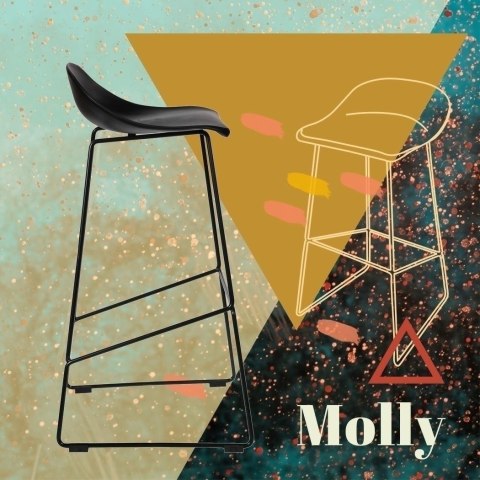 Krzesło barowe Molly czarne High Krzesło barowe Molly czarne High