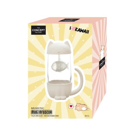 Kubek Kawaii z zaparzaczem Kotek z rybką 300ml Kubek Kawaii z zaparzaczem Kotek z rybką 300ml
