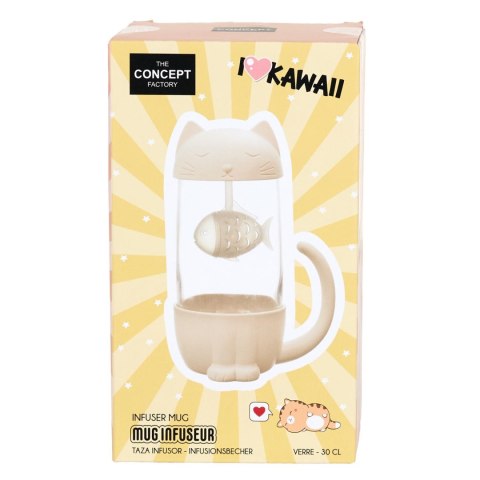 Kubek Kawaii z zaparzaczem Kotek z rybką 300ml Kubek Kawaii z zaparzaczem Kotek z rybką 300ml
