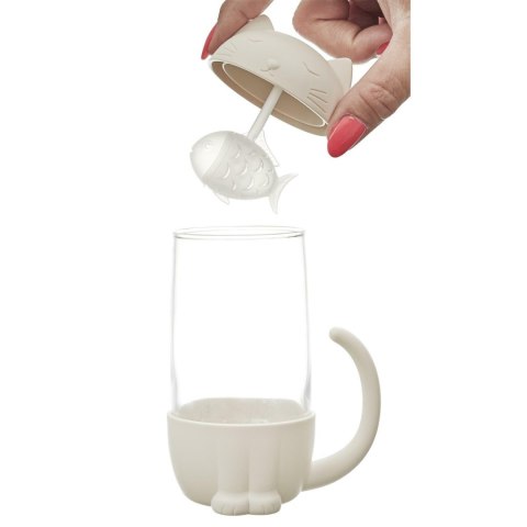 Kubek Kawaii z zaparzaczem Kotek z rybką 300ml Kubek Kawaii z zaparzaczem Kotek z rybką 300ml