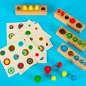Odważniki cylindry drewniane gra układanka montessori kolorowe Odważniki cylindry drewniane gra układanka montessori kolorowe