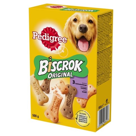 Pedigree Biscrok Ciasteczka Dla Dorosłych Psów W Kształcie Kostek Z Jagnięciną, Kurczakiem I Wołowiną 500g Pedigree Biscrok Ciasteczka Dla Dorosłych Psów W Kształcie Kostek Z Jagnięciną, Kurczakiem I Wołowiną 500g