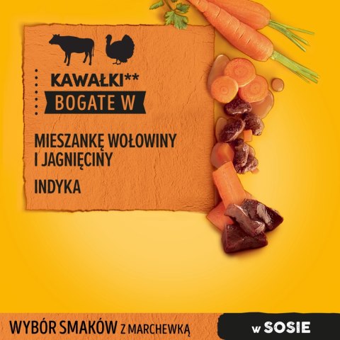 Pedigree Mokra Karma Dla Dorosłych Psów W Sosie (Z Wołowiną I Jagnięciną, Z Indykiem I Marchewką) 4x100g Pedigree Mokra Karma Dla Dorosłych Psów W Sosie (Z Wołowiną I Jagnięciną, Z Indykiem I Marchewką) 4x100g