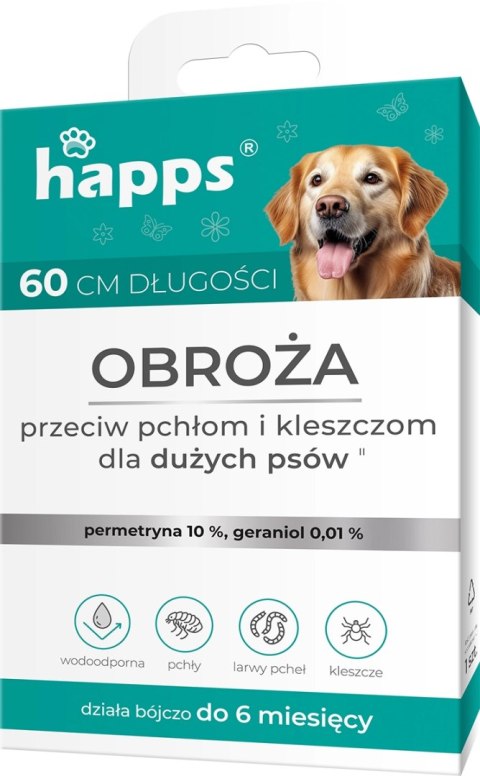 Bros Happs Obroża Przeciw Pchłom I Kleszczom Dla Dużych Psów 60cm Bros Happs Obroża Przeciw Pchłom I Kleszczom Dla Dużych Psów 60cm