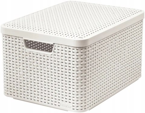 Curver Koszyk Z Pokrywą Rattan Style Kremowy L Curver Koszyk Z Pokrywą Rattan Style Kremowy L
