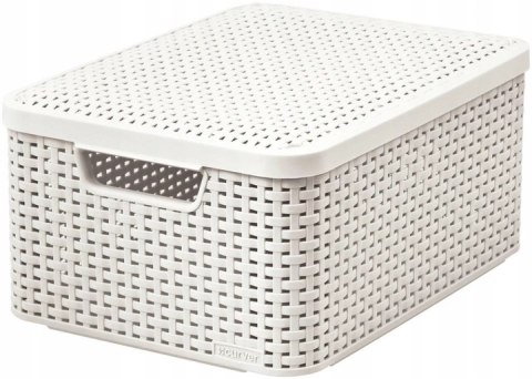 Curver Rattan Style Koszyk Z Pokrywą Kremowy M Curver Rattan Style Koszyk Z Pokrywą Kremowy M