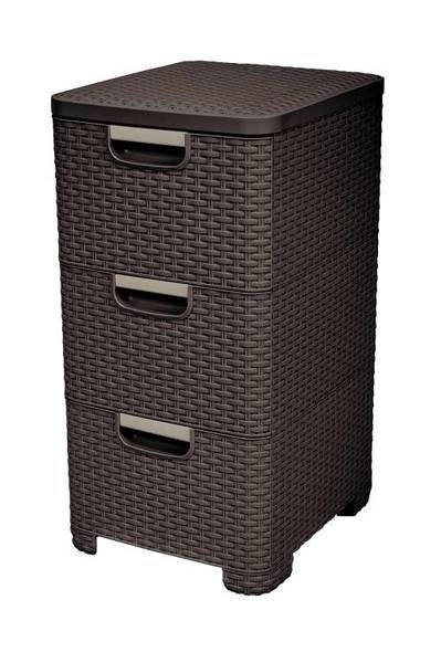 Curver Style Regał Z Szufladami Ciemny Brąz 42l Curver Style Regał Z Szufladami Ciemny Brąz 42l