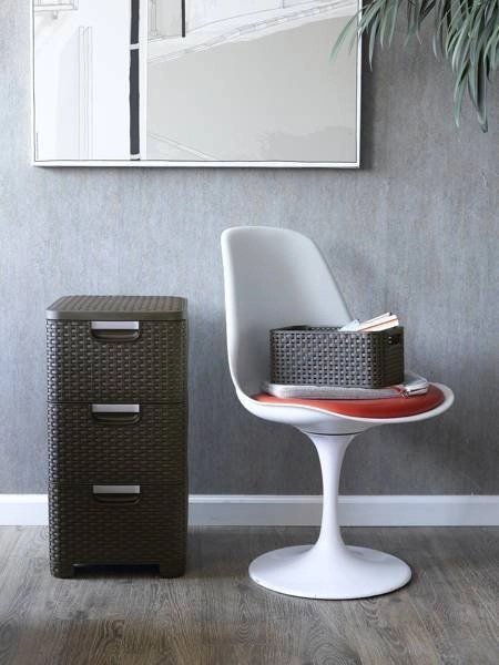 Curver Style Regał Z Szufladami Ciemny Brąz 42l Curver Style Regał Z Szufladami Ciemny Brąz 42l