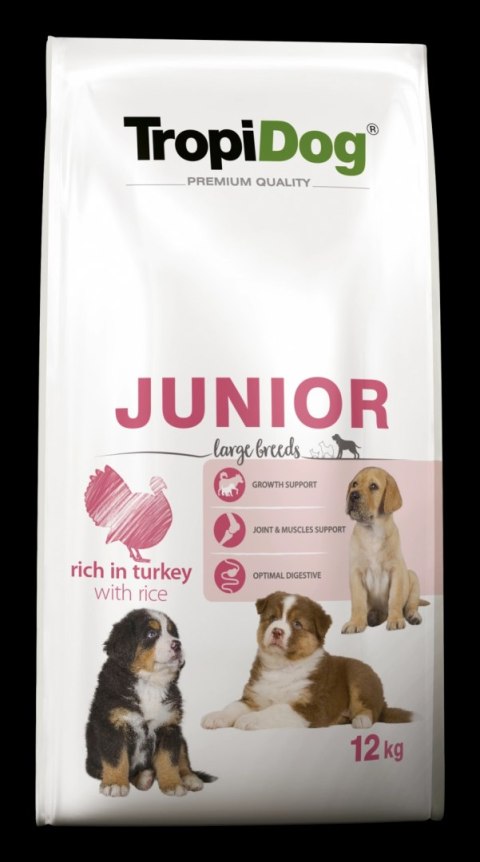 Tropidog Premium Junior Indyk Z Ryżem 12kg Tropidog Premium Junior Indyk Z Ryżem 12kg