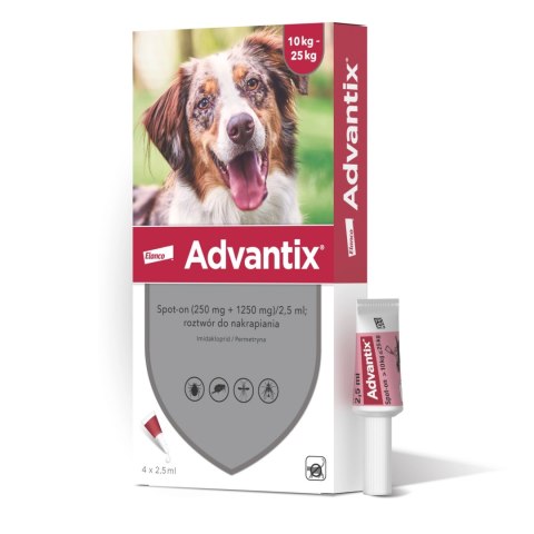 Bayer Advantix Krople Na Kleszcze I Pchły 4x2,5ml Bayer Advantix Krople Na Kleszcze I Pchły 4x2,5ml