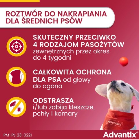Bayer Advantix Krople Na Kleszcze I Pchły 4x2,5ml Bayer Advantix Krople Na Kleszcze I Pchły 4x2,5ml