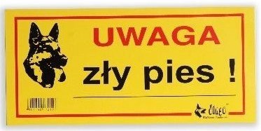 Dingo Metalowa Tabliczka Ostrzegawcza "Uwaga Zły Pies" Dingo Metalowa Tabliczka Ostrzegawcza "Uwaga Zły Pies"