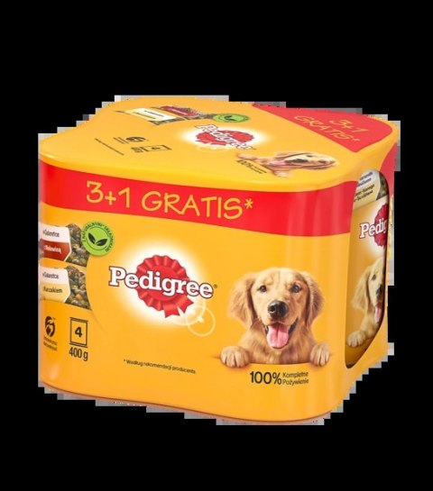 Pedigree Adult 3+1 Puszka Mokra Karma Dla Psów W Galaretce (2x Z Kurczakiem, 2x Z Wołowiną) 4x400g Pedigree Adult 3+1 Puszka Mokra Karma Dla Psów W Galaretce (2x Z Kurczakiem, 2x Z Wołowiną) 4x400g