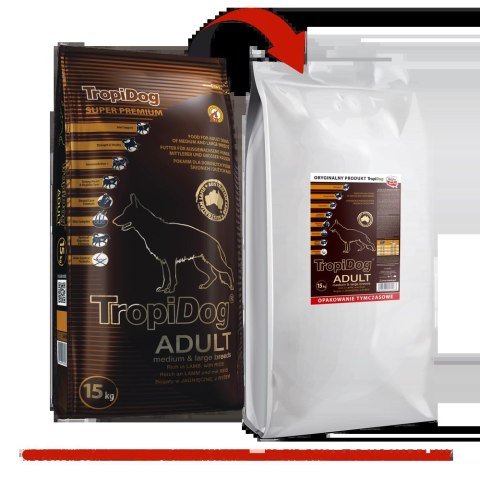 Tropidog Super Premium Adult Medium & Large Breed Jagnięcina Z Ryżem 15kg Tropidog Super Premium Adult Medium & Large Breed Jagnięcina Z Ryżem 15kg