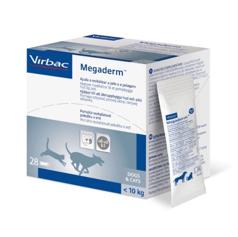 VIRBAC Megaderm 28x4 ml suplement diety dla psów i kotów do 10kg na problemy skórne VIRBAC Megaderm 28x4 ml suplement diety dla psów i kotów do 10kg na problemy skórne