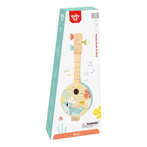 TOOKY TOY Drewniane Banjo Nauka Gry Dla Dzieci z Motywem Morza TOOKY TOY Drewniane Banjo Nauka Gry Dla Dzieci z Motywem Morza