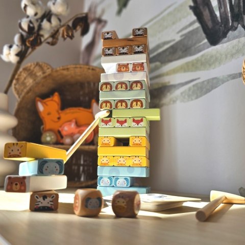 TOOKY TOY Gra Zręcznościowa "Chwiejąca się Wieża" Zwierzęta 82 el. TOOKY TOY Gra Zręcznościowa "Chwiejąca się Wieża" Zwierzęta 82 el.