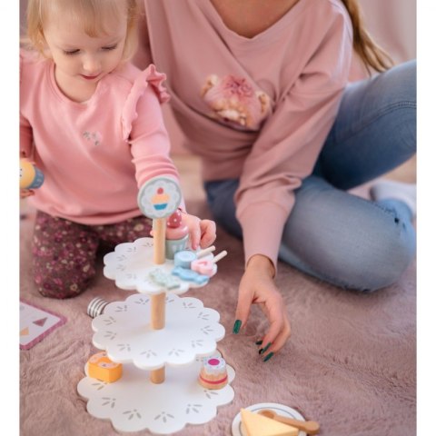 TOOKY TOY Patera Słodkości Drewniany Stojak Babeczki Ciasta TOOKY TOY Patera Słodkości Drewniany Stojak Babeczki Ciasta