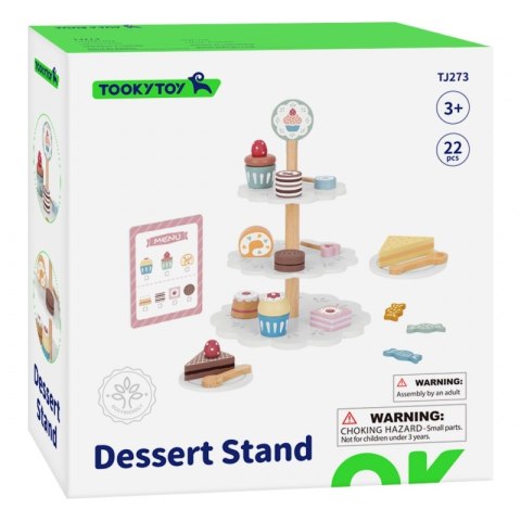 TOOKY TOY Patera Słodkości Drewniany Stojak Babeczki Ciasta TOOKY TOY Patera Słodkości Drewniany Stojak Babeczki Ciasta