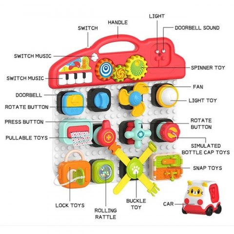 WOOPIE BABY Montessori Tablica Manipulacyjna Kolorowy Panel Aktywności WOOPIE BABY Montessori Tablica Manipulacyjna Kolorowy Panel Aktywności