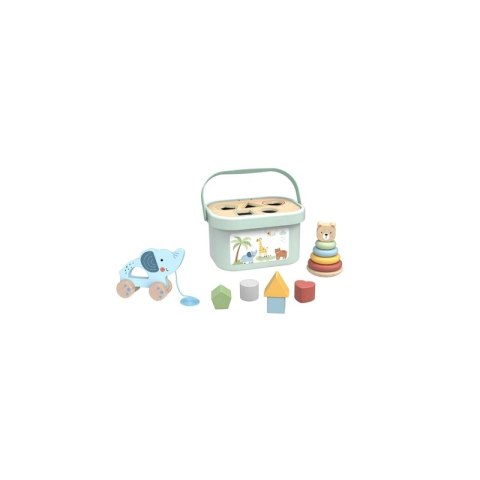 WOOPIE GREEN Pudełko Sorter Box 3w1 Klocki Piramidka Słonik FSC WOOPIE GREEN Pudełko Sorter Box 3w1 Klocki Piramidka Słonik FSC