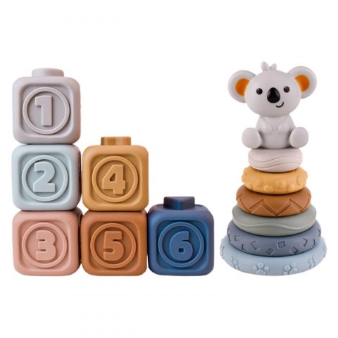 WOOPIE BABY Zestaw Edukacyjna Piramdka Klocki Sensoryczne 2w1 Gryzak Cyferki WOOPIE BABY Zestaw Edukacyjna Piramdka Klocki Sensoryczne 2w1 Gryzak Cyferki