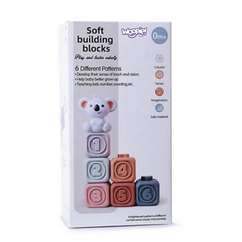 WOOPIE BABY Zestaw Edukacyjna Piramdka Klocki Sensoryczne 2w1 Gryzak Cyferki WOOPIE BABY Zestaw Edukacyjna Piramdka Klocki Sensoryczne 2w1 Gryzak Cyferki