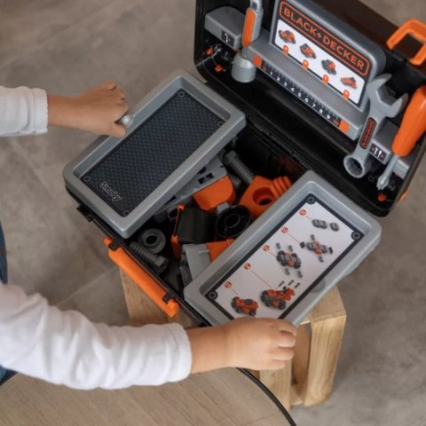 SMOBY Black & Decker Walizka z Narzędziami + Samochód w Częściach SMOBY Black & Decker Walizka z Narzędziami + Samochód w Częściach