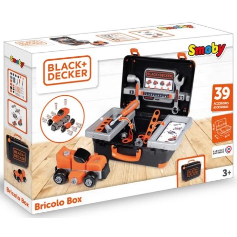 SMOBY Black & Decker Walizka z Narzędziami + Samochód w Częściach SMOBY Black & Decker Walizka z Narzędziami + Samochód w Częściach
