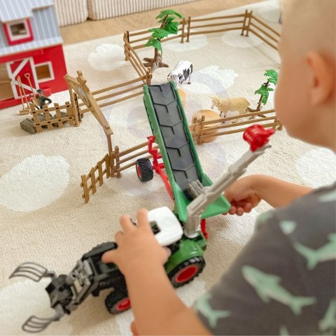 WOOPIE Zestaw Maszyn Rolniczych Traktor Ciągnik Zagroda Mini Farma Osada Rolnicy WOOPIE Zestaw Maszyn Rolniczych Traktor Ciągnik Zagroda Mini Farma Osada Rolnicy