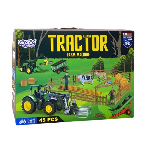 WOOPIE Zestaw Maszyn Rolniczych Traktor Ciągnik Zagroda Mini Farma Osada Rolnicy WOOPIE Zestaw Maszyn Rolniczych Traktor Ciągnik Zagroda Mini Farma Osada Rolnicy