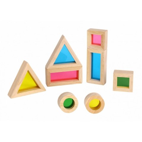 TOOKY TOY Drewniane Kolorowe Klocki Lustra Zestaw 8 el. FSC TOOKY TOY Drewniane Kolorowe Klocki Lustra Zestaw 8 el. FSC