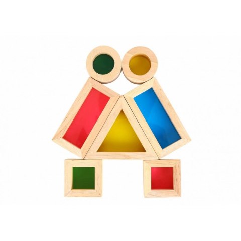 TOOKY TOY Drewniane Kolorowe Klocki Lustra Zestaw 8 el. FSC TOOKY TOY Drewniane Kolorowe Klocki Lustra Zestaw 8 el. FSC