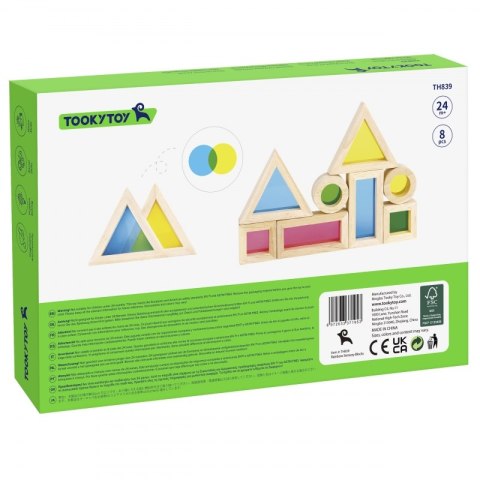 TOOKY TOY Drewniane Kolorowe Klocki Lustra Zestaw 8 el. FSC TOOKY TOY Drewniane Kolorowe Klocki Lustra Zestaw 8 el. FSC
