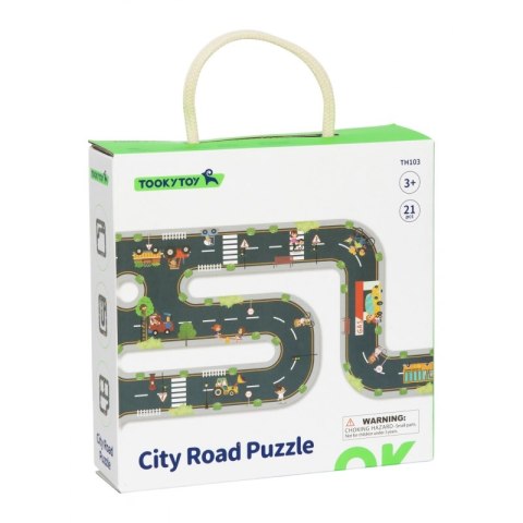 TOOKY TOY Droga Puzzle dla Dzieci Autostrada Makieta 21 el. Certyfikat FSC TOOKY TOY Droga Puzzle dla Dzieci Autostrada Makieta 21 el. Certyfikat FSC