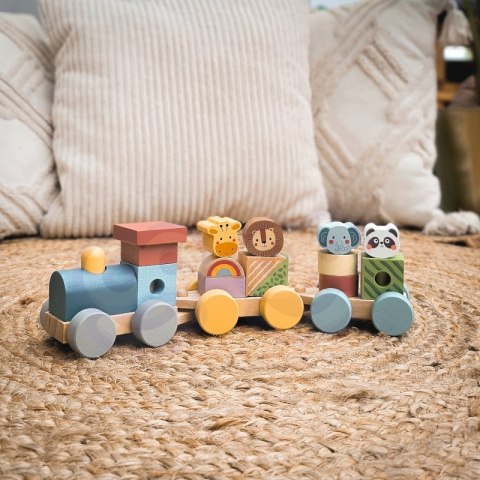 TOOKY TOY Kolejka Drewniana ze Zwierzątkami Klocki Układanka Montessori TOOKY TOY Kolejka Drewniana ze Zwierzątkami Klocki Układanka Montessori