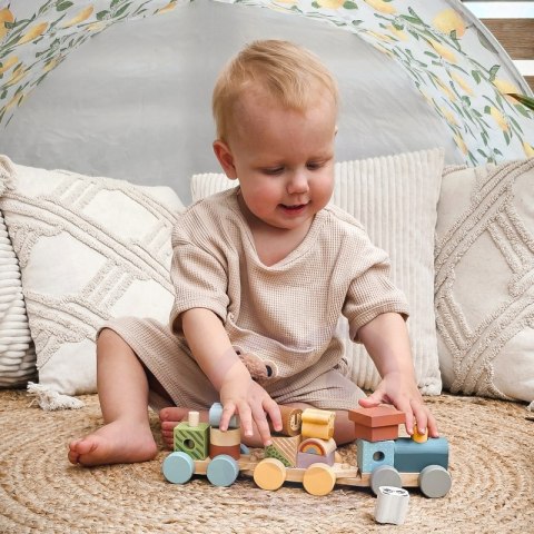 TOOKY TOY Kolejka Drewniana ze Zwierzątkami Klocki Układanka Montessori TOOKY TOY Kolejka Drewniana ze Zwierzątkami Klocki Układanka Montessori