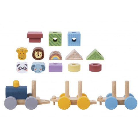 TOOKY TOY Kolejka Drewniana ze Zwierzątkami Klocki Układanka Montessori TOOKY TOY Kolejka Drewniana ze Zwierzątkami Klocki Układanka Montessori