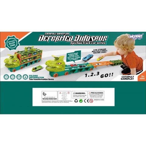 WOOPIE Zabawkowa Ciężarówka Dinozaur Tor 2,1 m dla Samochodzików WOOPIE Zabawkowa Ciężarówka Dinozaur Tor 2,1 m dla Samochodzików