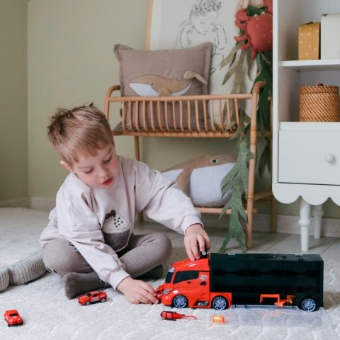 WOOPIE Zestaw Ciężarówka Transporter 3w1 Czerwony 11 el. WOOPIE Zestaw Ciężarówka Transporter 3w1 Czerwony 11 el.