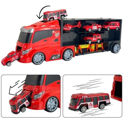 WOOPIE Zestaw Ciężarówka Transporter 3w1 Czerwony 11 el. WOOPIE Zestaw Ciężarówka Transporter 3w1 Czerwony 11 el.