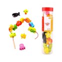 TOOKY TOY Drewniane Koraliki Klocki do Nawlekania Morskie Zwierzęta 13 el. TOOKY TOY Drewniane Koraliki Klocki do Nawlekania Morskie Zwierzęta 13 el.