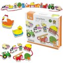 VIGA Drewniana Przeplatanka Klocki Farma do Nawlekania Montessori VIGA Drewniana Przeplatanka Klocki Farma do Nawlekania Montessori