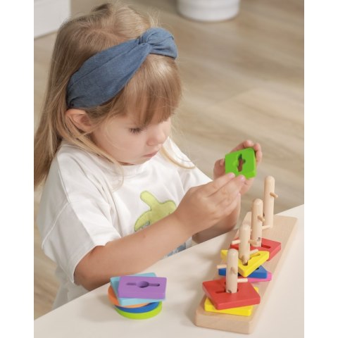 VIGA Drewniane klocki z sorterem kształtów Montessori VIGA Drewniane klocki z sorterem kształtów Montessori