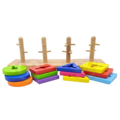 VIGA Drewniane klocki z sorterem kształtów Montessori VIGA Drewniane klocki z sorterem kształtów Montessori