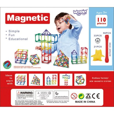 WOOPIE Klocki Magnetyczne Konstrukcyjne Układanka 110 el._8SZT WOOPIE Klocki Magnetyczne Konstrukcyjne Układanka 110 el._8SZT